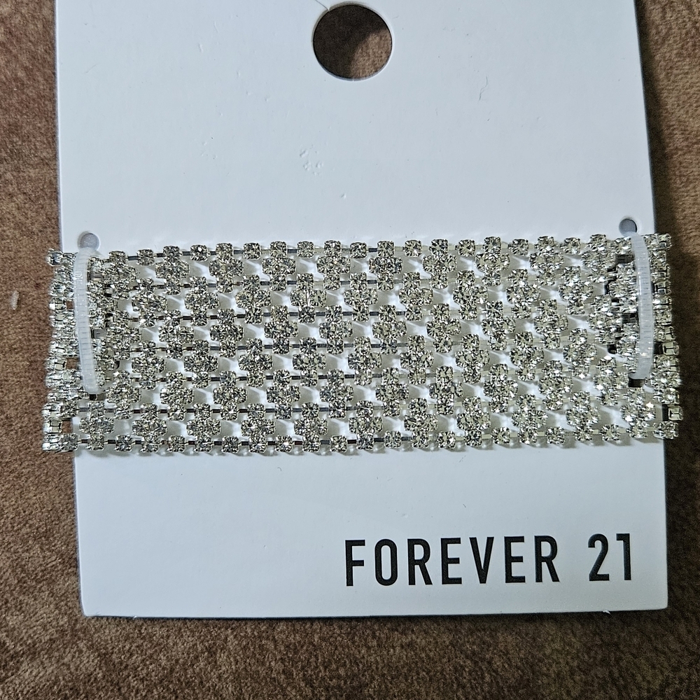 Forever 21 Dazzling Silver Mesh Bracelet